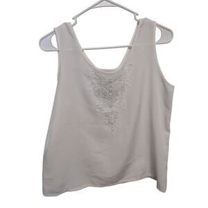 Vintage Trimmings White Blouse Medium Bohemian Fairy Cottage Whimsical